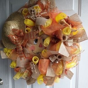 Scarecrow Gal Deco Mesh Wreath